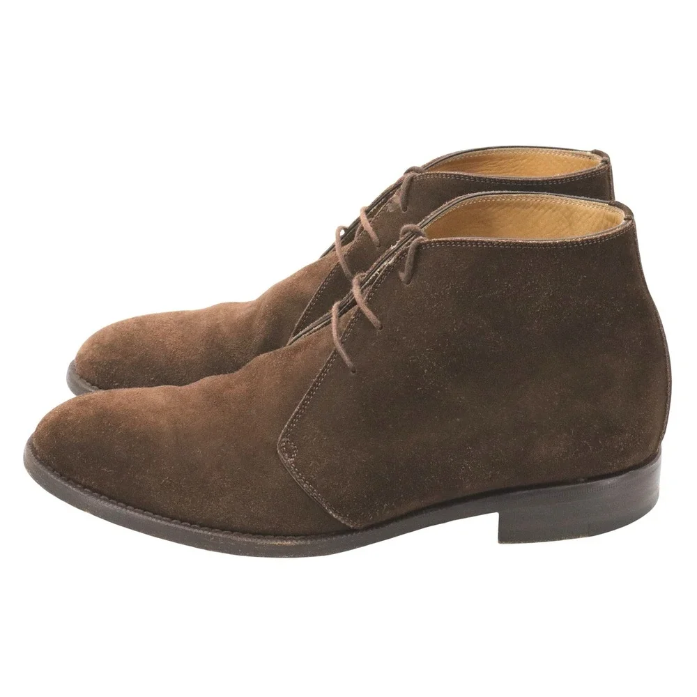 Ermenegildo Zegna Brown Suede Chukka Desert Boots Made in Italy‎ Size IT 7 US 8